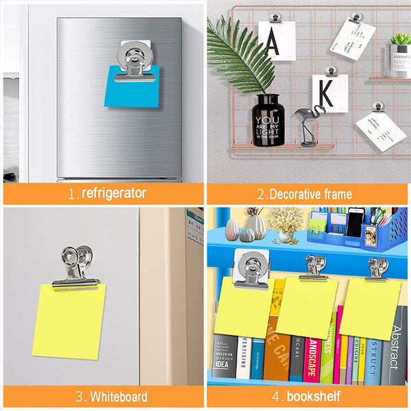 UP 120Pcs Office Magnetic Bulldog Clips Memo Note Holder Magnet Message Clip AUS