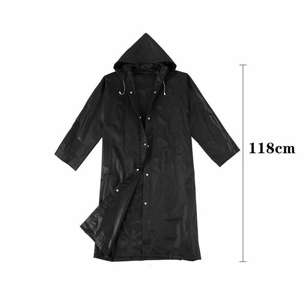 Waterproof Raincoat Jacket Mens Womens Long Hooded Rainwear EVA Rain Coat New AU