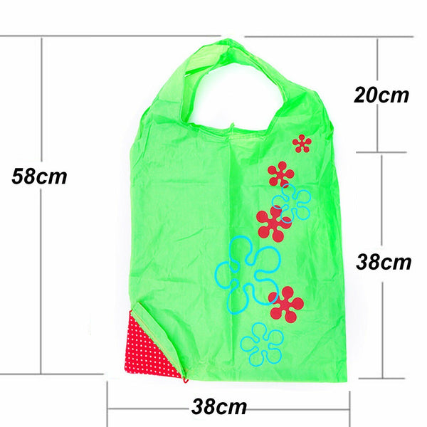 10x Reusable Foldable Shopping Bags Grocery Travel Carry Bag Storage Strawberry