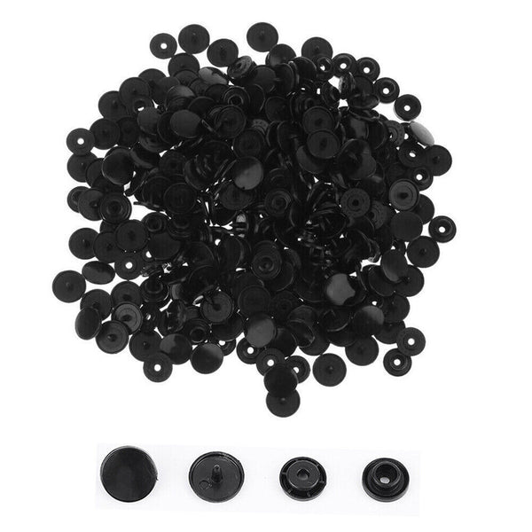 100 Set Size 20 T5 Black Plastic Resin Press Studs Snap Fasteners Poppers AU