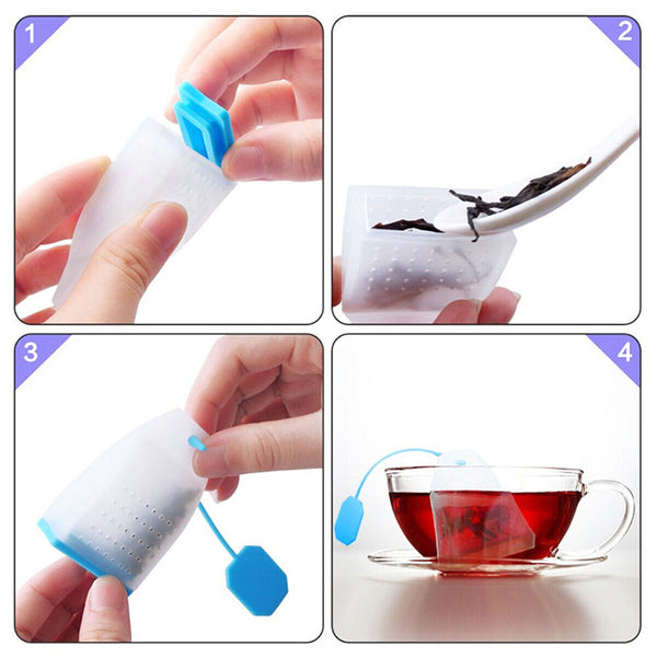 Silicone Reusable Tea Infuser Filter Strainer Loose Leaf Bag Shaped Herbal Teas