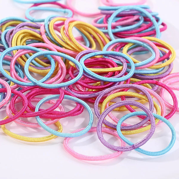 UP 1000PCS Hair Ties Elastic Band Snagless Ponytail Tie School Bubbles Colourful