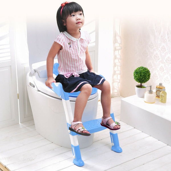 Kids Toilet Ladder Baby Toddler Training Toilet Step Potty Seat Non Slip Trainer - Lets Party