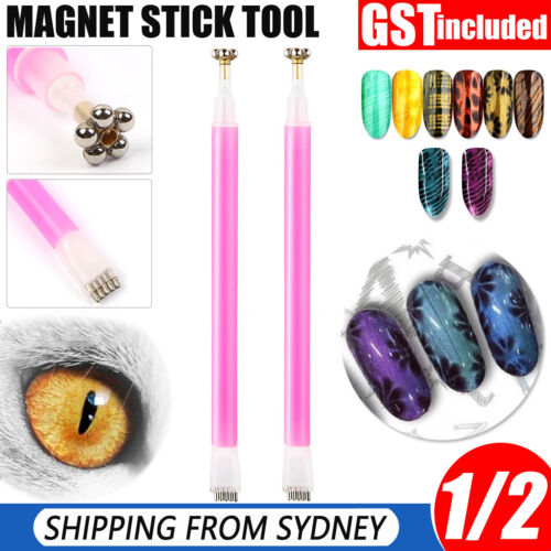 1/2X Magnet Stick Tool Nail Magnet Pen For Cat Eye Magnetic UV Gel Polish Brush
