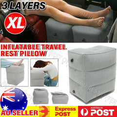 Travel Air Pillow Foot Rest Inflatable Cushion XL 3 Layers Car Leg Footrest AU