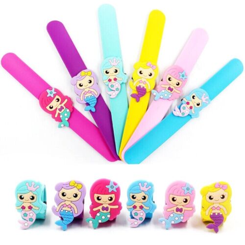 1-6pcs Mermaid Slap Band Bracelet Set Party Supplies Girls Birthday Gifts