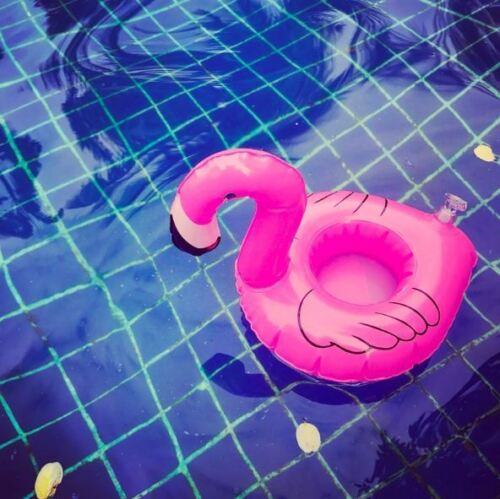 Inflatable Flamingo Floating Drink Cup Can Beer Holder Swimming Pool Bath Beach Party - Lets Party