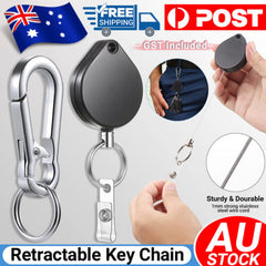 Retractable Keychain – Heart Shaped Heavy Duty ID Card Clip and Key Reel