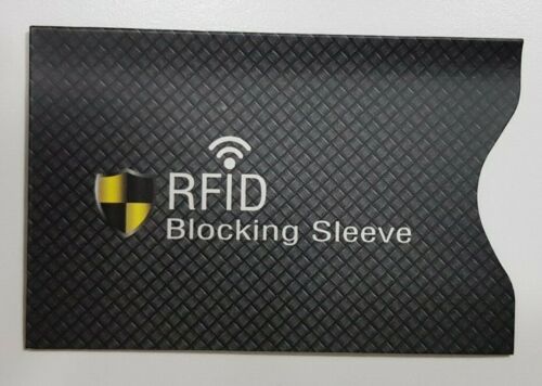 5 X RFID Blocking Sleeve NFC Anti Scan ID Credit Card Holder Case, Black - Lets Party