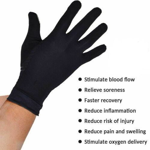 Compression Copper Arthritis Gloves Hand Wrist Brace Finger Pain Relief Support - Lets Party