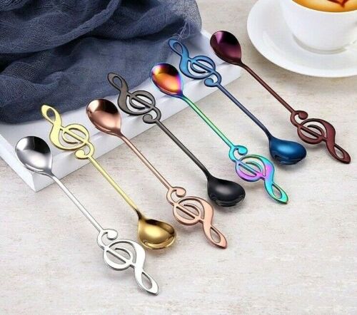 7PCS Stainless Steel Musical Notes Spoons Set Coffee Tea Dessert Xmas Gifts