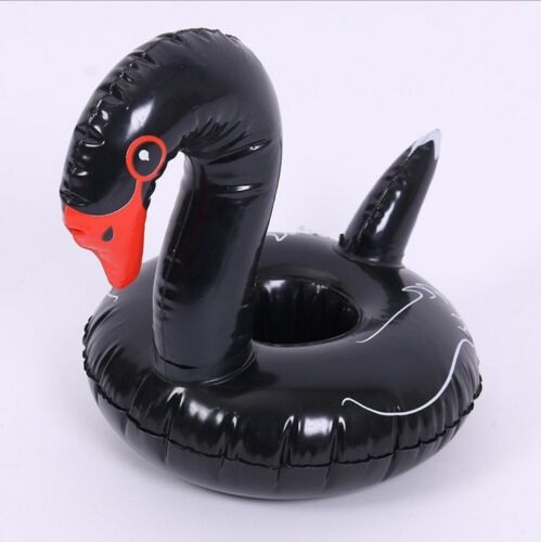 Inflatable Black Swan Floating Drink Cup Can Beer Holder Swimming Pool Bath Beach Party - Lets Party