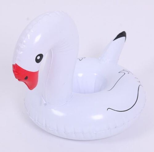 Inflatable White Swan Floating Drink Cup Can Beer Holder Swimming Pool Bath Beach Party - Lets Party