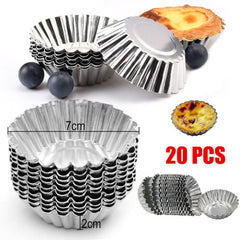 20PCS Cake Cups Circular Tins Pie Egg Tart Mould Mold Plate Baking Tool Cupcake