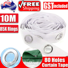 10 Meters Curtain Heading Tape With 80 Round Eyelet Rings For Curtain Blinds AUS