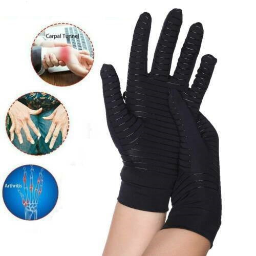 Compression Copper Arthritis Gloves Hand Wrist Brace Finger Pain Relief Support - Lets Party