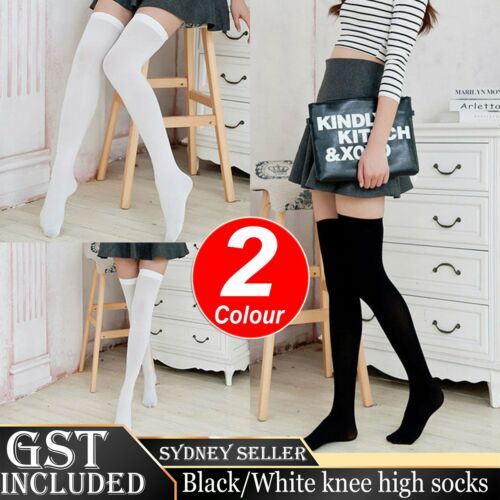 New Fashion Thigh High Over Knee High Socks Girls Women Long Stockings Socks AU