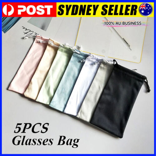 5PCS uperfine Fiber Glasses Case Storage Pouch Bag Sunglasses Eyeglasses Bags AU