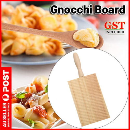 Gnocchi Board Pasta Maker Tray Home Made Rubberwood Italian Potato Dumpling Tool