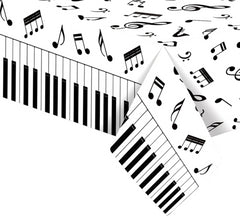 Music Notes Piano Table Cover Party Supplies Tablecloth Birthday Decoration