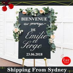 Wedding Welcome Sign - 50 x 70cm Black Acrylic Board, 5mm