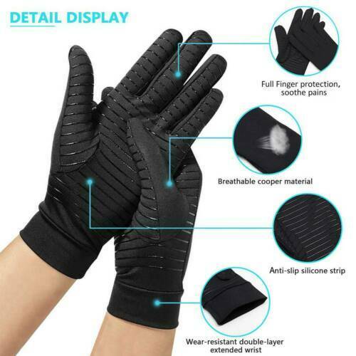 Compression Copper Arthritis Gloves Hand Wrist Brace Finger Pain Relief Support - Lets Party