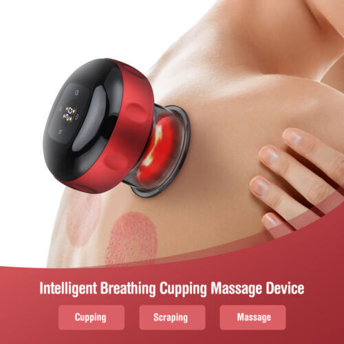 Black Electric Cupping Therapy Massager Portable Rechargeable 6 Level Adjustable - Lets Party