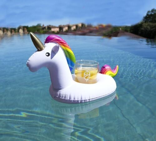 Inflatable Unicorn Floating Drink Cup Can Beer Holder Swimming Pool Bath Beach Party - Lets Party