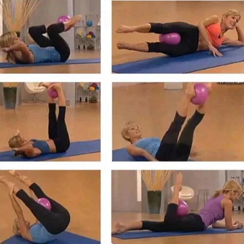 25cm Blue Gym Yoga Ball Home Fitness Exercise Balance Pilates Pregnancy Birthing - Lets Party