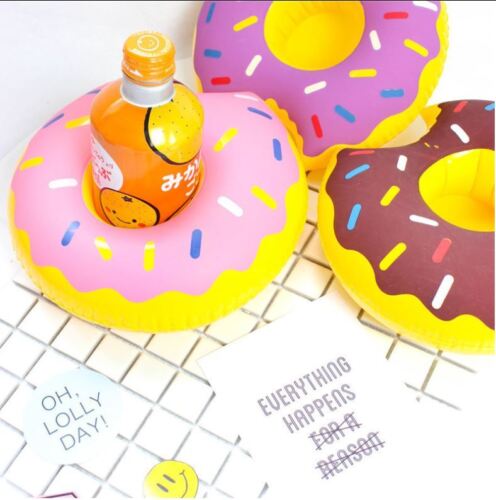 Inflatable Coffee Donut Floating Drink Cup Can Beer Holder Swimming Pool Bath Beach Party - Lets Party