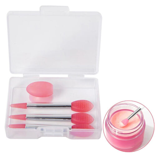 3-12X Silicone Lip Balms Lip Mask Brush with Sucker Dust Cover Makeup Applicator