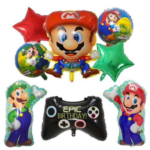 8PCS Super Mario Foil Balloon Set Party Supplies Kids Birthday Decoration