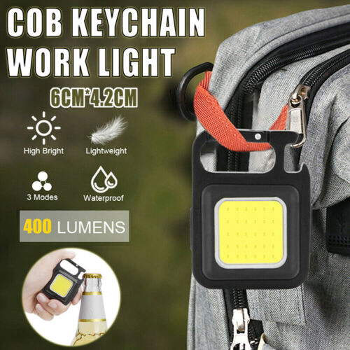 Mini Led Flashlight Portable Work Light Pocket USB Keychains Rechargeable Brigh