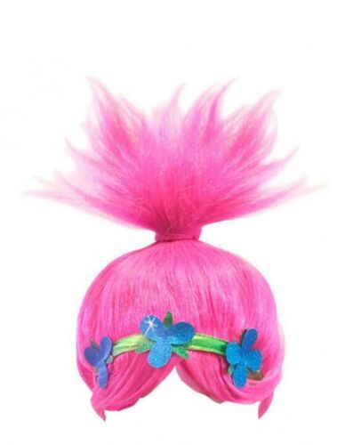 Girls Poppy Trolls Wig Pop Child Wigs Party Hair Kid Book Week Costume Accessory - Lets Party