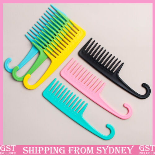 2x Hair Comb Large Wide Tooth Comb Shower Curl Wet Bathroom Salon Anti-static Co