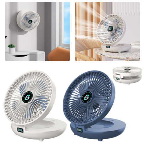 3 Speed Household Wall Hanging Fan Dual Use Rechargeable Kitchen Fan Foldable