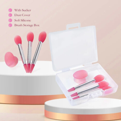 3-12X Silicone Lip Balms Lip Mask Brush with Sucker Dust Cover Makeup Applicator