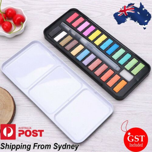 24 Watercolour Paint Set With Brush Painting Water Colour Art Artist Kits