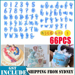 Fondant Letter Cutters 66pc - Alphabet & Number Cake Embosser Set