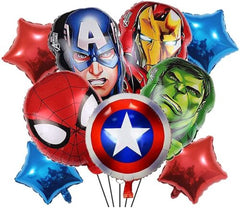 Superhero Balloons – 9pc Foil Balloon Set for Kids Birthday
