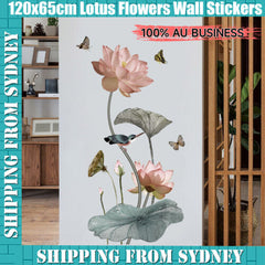 Lotus Flower Chinese Calligraphy Wall Stickers Vinyl Decal Home Decor Art Mural