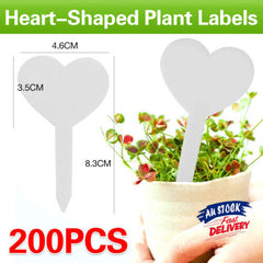 Up to 200X Heart-Shaped Plant Labels Flexible Plastic Garden Tag Nursey Seeding