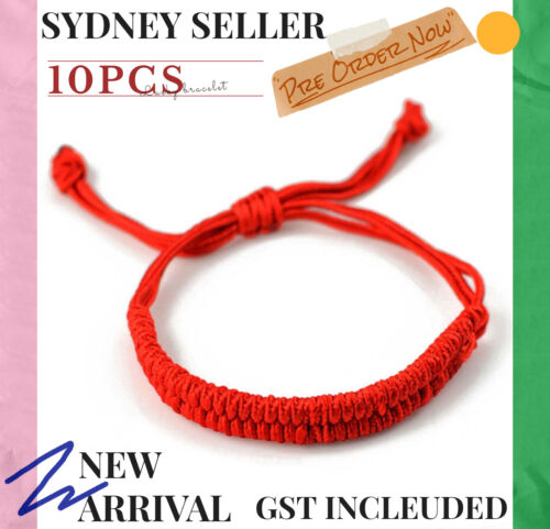 10 Handmade Lucky Red String Tibetan Woven Braided Protection Bracelet Adjustabl - Lets Party