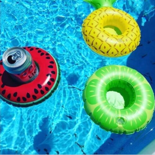 Inflatable Lemon Donut Floating Drink Cup Can Beer Holder Swimming Pool Bath Beach Party - Lets Party