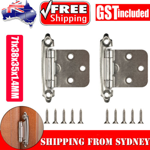 Self Closing Flush Mount Overlay Kitchen Cabinet Door Cupboard Hinges Hinges AUS