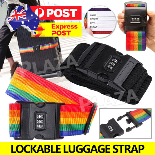 Suitcase Secure Lock Safe Nylon Packing Belt Luggage Strap Code Password Travel - Lets Party
