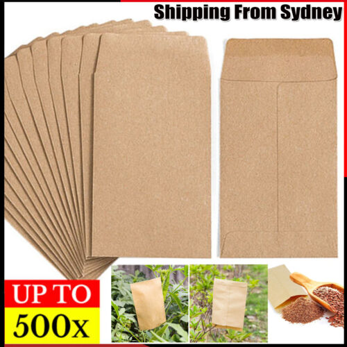 Kraft Paper Seed Packets Garden Home Storage Bags Mini Envelopes 6x11cm