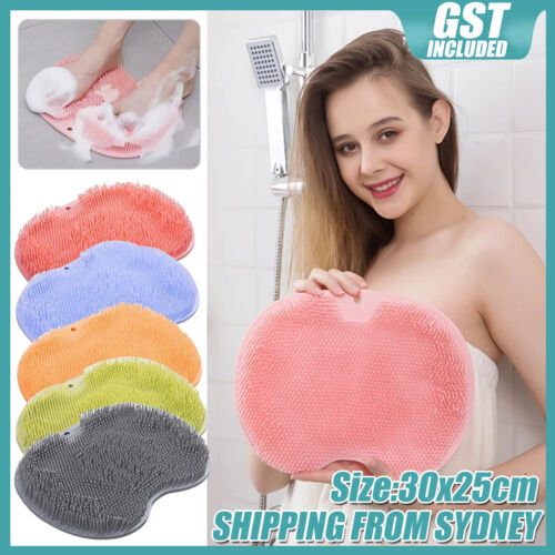 Exfoliating Foot Back Scrubber Silicone Massager Pad Bath Shower Cleaning Mat AU