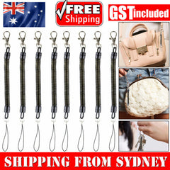 UP 20X Elastic Phone Elastic Spiral Spring Coil Strap Rope Lanyard Key Chain AU