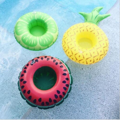 Inflatable Lemon Donut Floating Drink Cup Can Beer Holder Swimming Pool Bath Beach Party - Lets Party